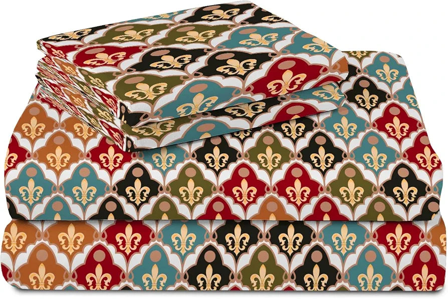 144 Tc Microfiber Jaipuri Single Bedsheet  with Pillow Cover for Your Home, Multicolour