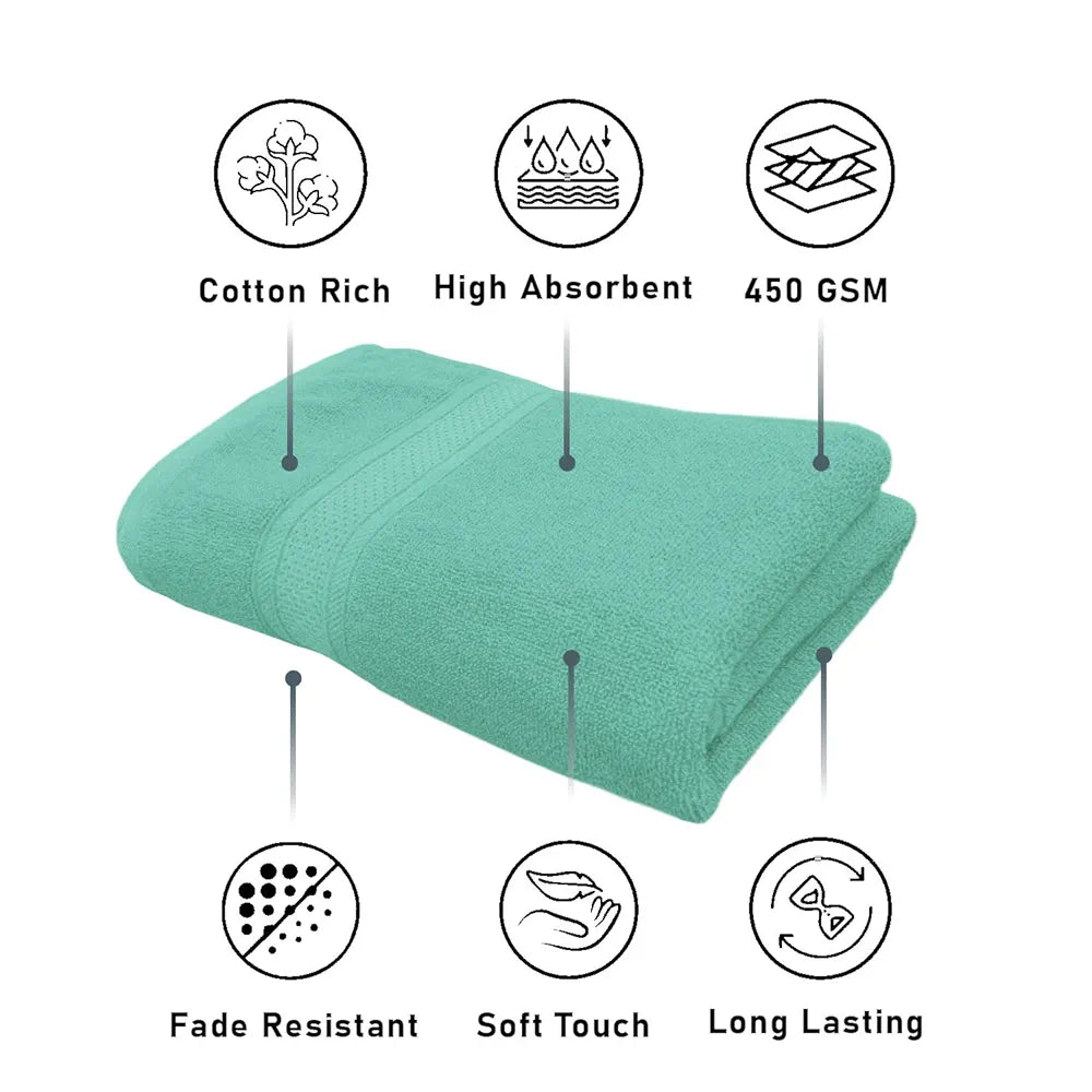 Luxe Home Cotton Bath Towel 450 GSM Quick Dry Large Size Bathroom Towels for Men & Women, Home, Kitchen, Gym, Spa 