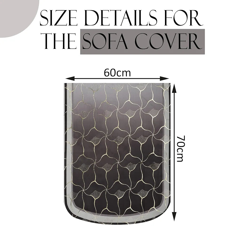 Kuber Industries Set of 4 Durable 2 Seater Sofa Cover for Living Room | Easy Machine Washable Sofe ke cover for Protection & Comfort for Home Furniture | Arabica Look - Brown & Golden Foil