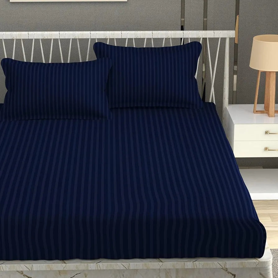 FRESH FROM LOOM Microfiber Wrinkle Resistant|Soft Skin Safe|Breathable King Size Flat Bedsheets|Hotel & Home|Double Bedsheet Set With 2 Pillow Covers 144 TC 
