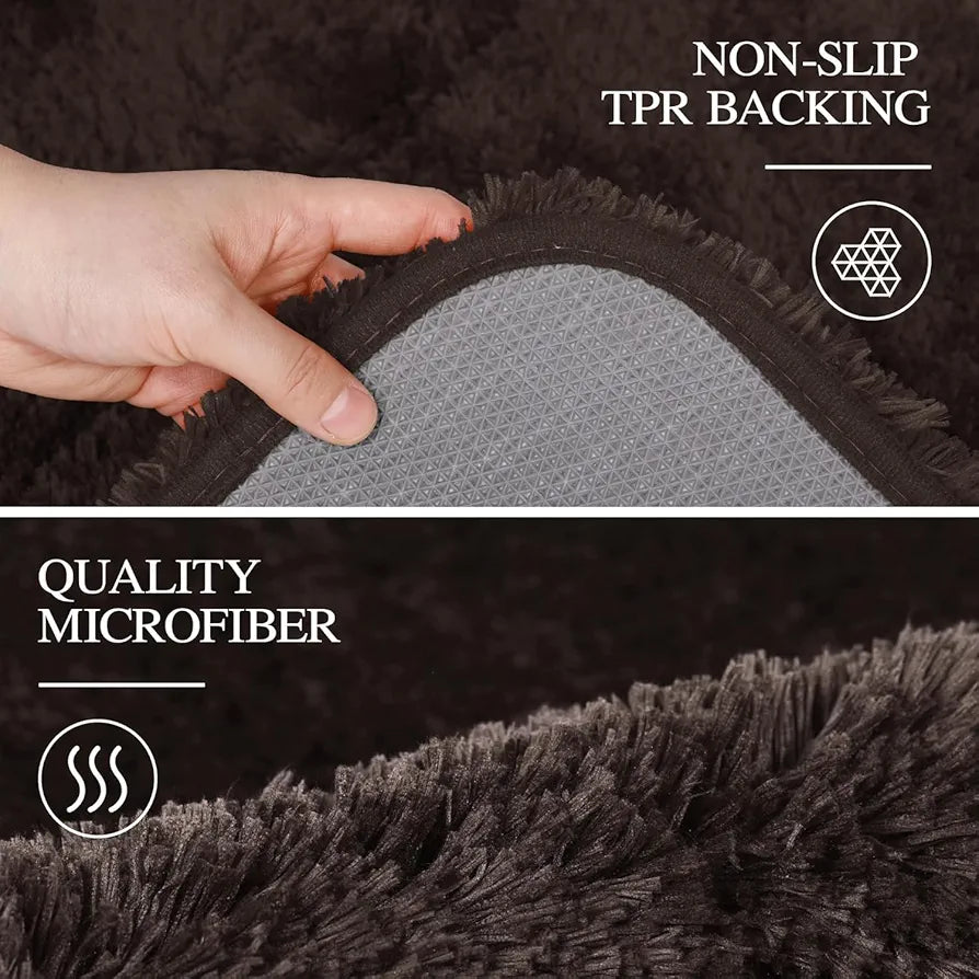 ishro home Premium Fuzzy Shag Carpet for Hall, Rugs for Living Room, Carpets for Living Room | Machine Washable – Soft, Stylish, and Built to Last | 