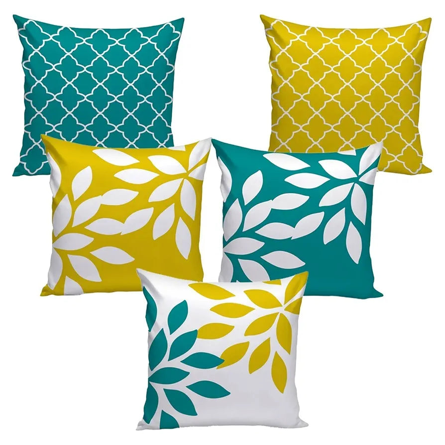 AEROHAVEN™ Set of 5 Multi Colored Decorative Throw Hand Made Velvet Cushion Covers - CC60 - 