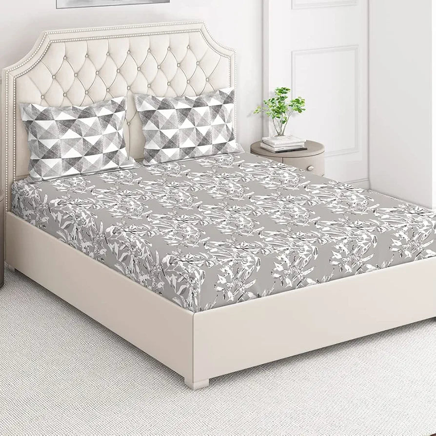 Layers Illuminating Homes Bedsheet King Size Bed Cotton, Includes 2 Pillow Cover, Light Weight, Breathable, Skin Friendly, Moisture Absorbent, All Season Comfort 