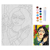 Hobby India Self Painting Beautiful Canvas - Madhubani Art | Pre-designed Canvas Board 12 X 9 / Acrylic Paints 12 Shades Set of 2 Round Brushes