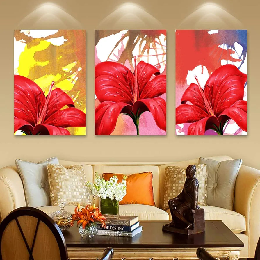 Rangoli MDF 3 Pcs Wall Poster 12x18 Inch Decorative Wall Art for Home, Office, Living Room. P-4, Design-20