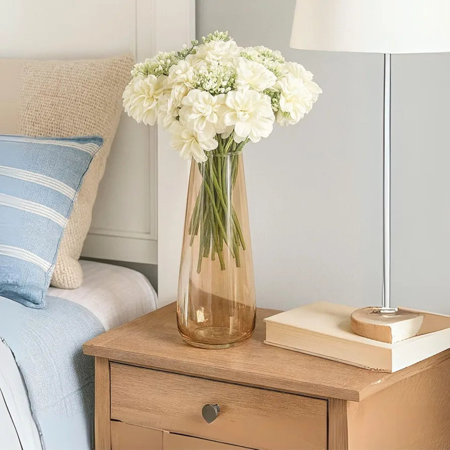 SATYAM KRAFT 1 Pcs Artificial Dahlia Flower Bunch – 7-Stem Faux Bouquet for Diwali Decoration Setup for Gifting, Home, Home Decor, Office, Table, Party, Wedding, Festival  