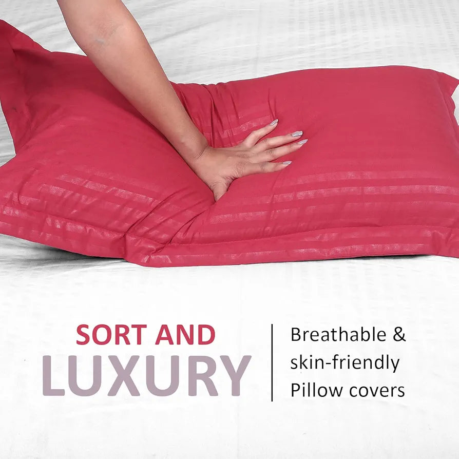 Cloth Fusion Glace Cotton Pillow Cover Set of 2 with Envelope Closure, Soft Pillow Case for Comfort 