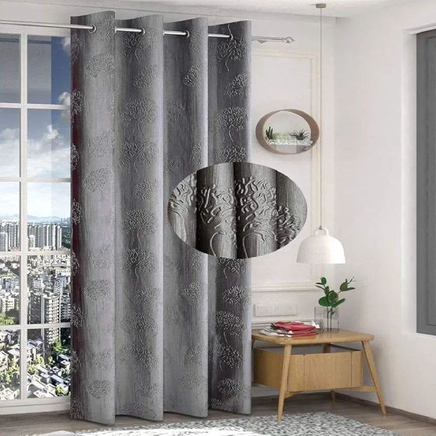FRESH FROM LOOM Window Curtains 5 Feet Long | High Tenacity Yarn Polyester Punch Curtains | Premium Screens for Home Office | Prada for Living Room Bedroom | Dust Repellent 