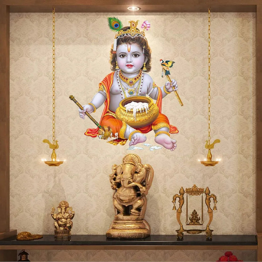 Rangoli White Glossy Vinyl Wall Sticker Premium Self-Adhesive Waterproof Decorative Wall Decal for Bedroom, Living Room, Office & Home Decoration Easy to Apply. Design-2