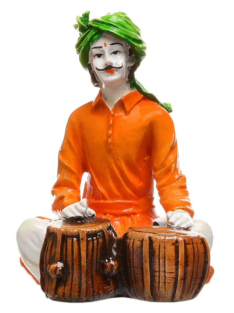 Karigaari - Ideas Hand Crafted Polyresin Orange Eco Friendly Rajasthani Idol Figurine