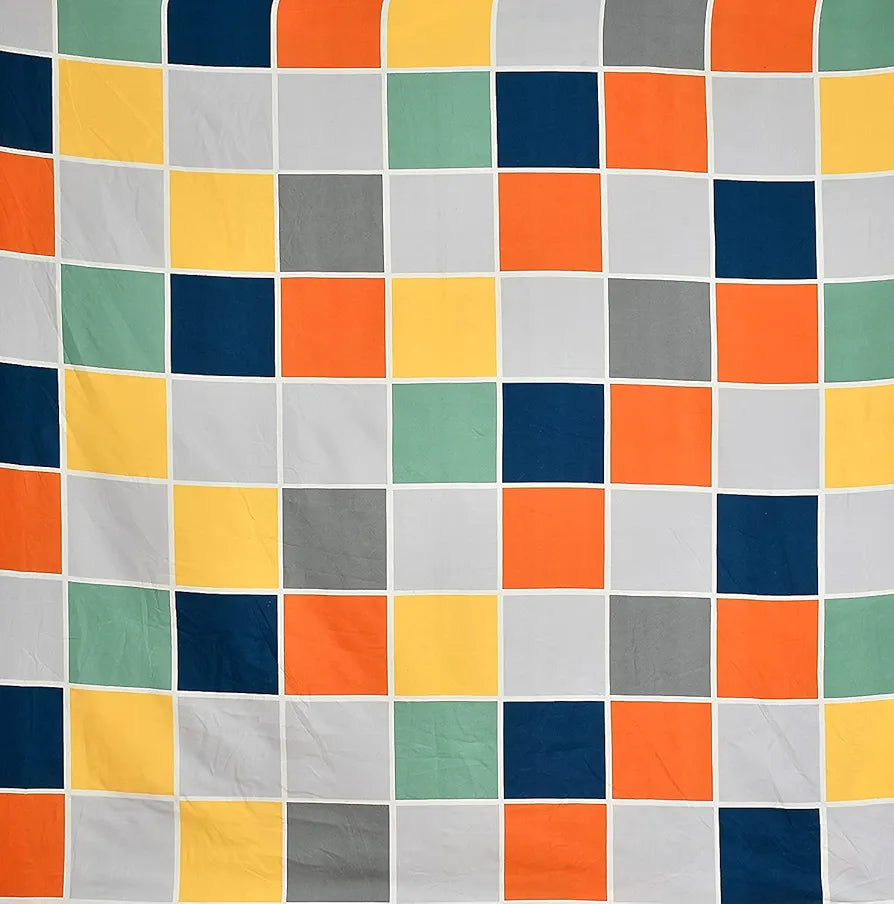 THE HOME STYLE Cotton Feel Glace Cotton Elastic Fitted All Around Printed Full Length Single Bed Bedsheet with 1 Pillow Cover 