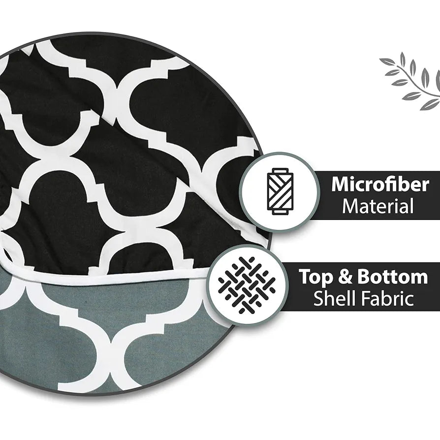 Divine Casa 120 GSM Microfiber Single Kids Dohar  | Soft & Lightweight Throw Blanket | Cozy & Breathable | All-Season Comfort | 140 x 100 CM | Moroccan Pattern | Caviar