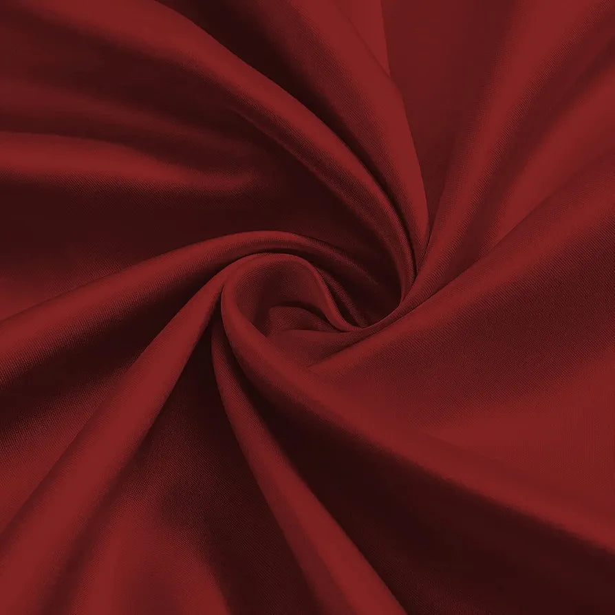 Divine Casa Semi Blackout Window Curtain 5 Feet | Cherry Red | Super Satin Fabric | Sunblock Light Filtering Panel with Metal Grommets | 1 Piece