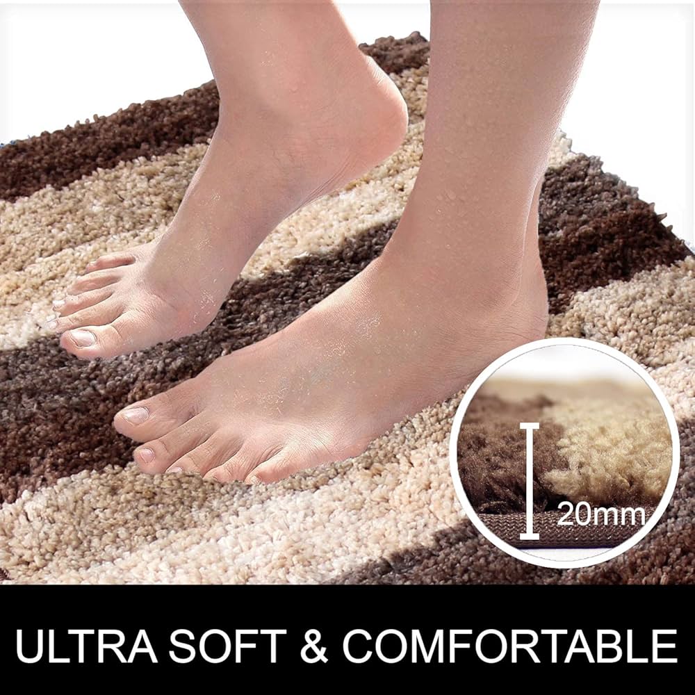 Luxe Home Bath Mat Super Soft Microfiber Non Slip Jericho Bathroom mats Water soak Washable Doormat for Home, Bedroom, Living Room  Pack of 1
