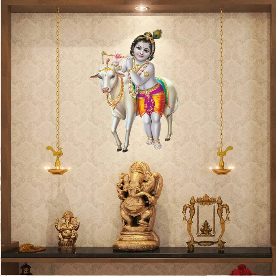 Rangoli White Glossy Vinyl Wall Sticker Premium Self-Adhesive Waterproof Decorative Wall Decal for Bedroom, Living Room, Office & Home Decoration Easy to Apply. Design-3