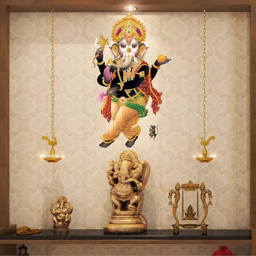 Rangoli White Glossy Vinyl Wall Sticker Premium Self-Adhesive Waterproof Decorative Wall Decal for Bedroom, Living Room, Office & Home Decoration Easy to Apply. Parent-7, Design-23