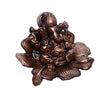 Ecraftindia Lord Ganesha on Flower Metal Idol | Brown