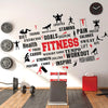 StickMe Gym Fitness Bodybuilding Sport Workout Boxing Word Cloud Quote Office Wall Sticker Premium Large - 260 x 160 cm