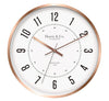 Harris & Co. Clockmasters Silent Sweep Noiseless Technology Wall Clock  Analog Rose Gold