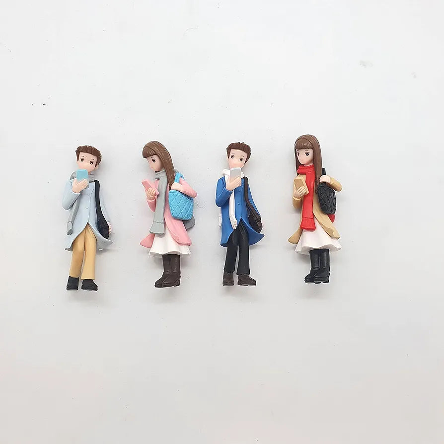 SATYAM KRAFT 2 Couple Resin Set Couple Miniature Romantic Showpiece | Gift for Him/Her, Mother's Day, Girlfriend, Boyfriend, Wife, Husband, Lover | Wedding Cake Topper, Home and Bedroom Decor