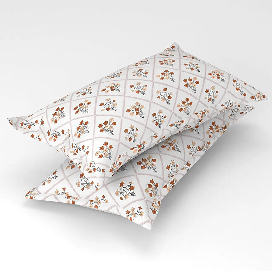 Homefab India 180 TC Glace Cotton Double BedSheet with 2 Pillow Covers -  - Beige