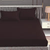 Homefab India 160 TC Stripe Glace Cotton Double BedSheet with 2 Pillow Covers Brown