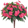 Artificial Impatiens Bouquet Flower Garden Bonsai Silk Impatiens Bouquet Rose Red-2
