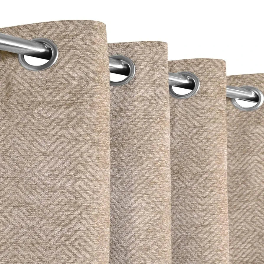 SARAL Home Chenille Blackout Long Door Curtains 2Pc,Beige. 4X9 Ft