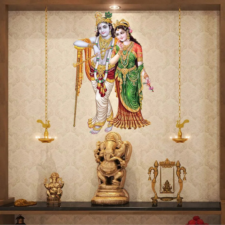 Rangoli White Glossy Vinyl Wall Sticker Premium Self-Adhesive Waterproof Decorative Wall Decal for Bedroom, Living Room, Office & Home Decoration Easy to Apply. Parent-7, Design-4