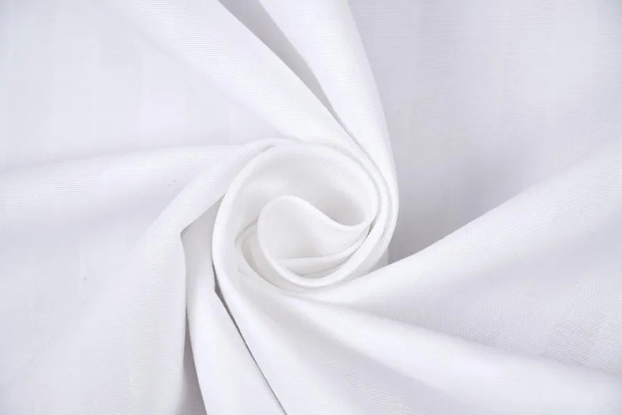 Homefab India 160 TC Stripe Cotton Feel Glace Cotton Elastic Fitted King Size Double Bed Bedsheet with 2 Pillow Covers Fits Upto 6 inches Mattress, Size-72X78 inches, White