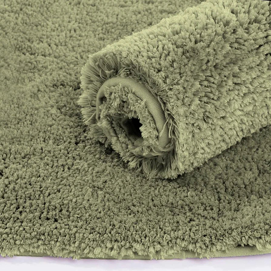 LUXE HOME INTERNATIONAL Bath Mat Super Soft Ultra Absorbent Rectangular Mat Microfibre 3200 GSM Door Mat For HOME/Kitchen/Bathroom/Bedroom/Kid'S Room Floor Mat  Pack Of 2, Green