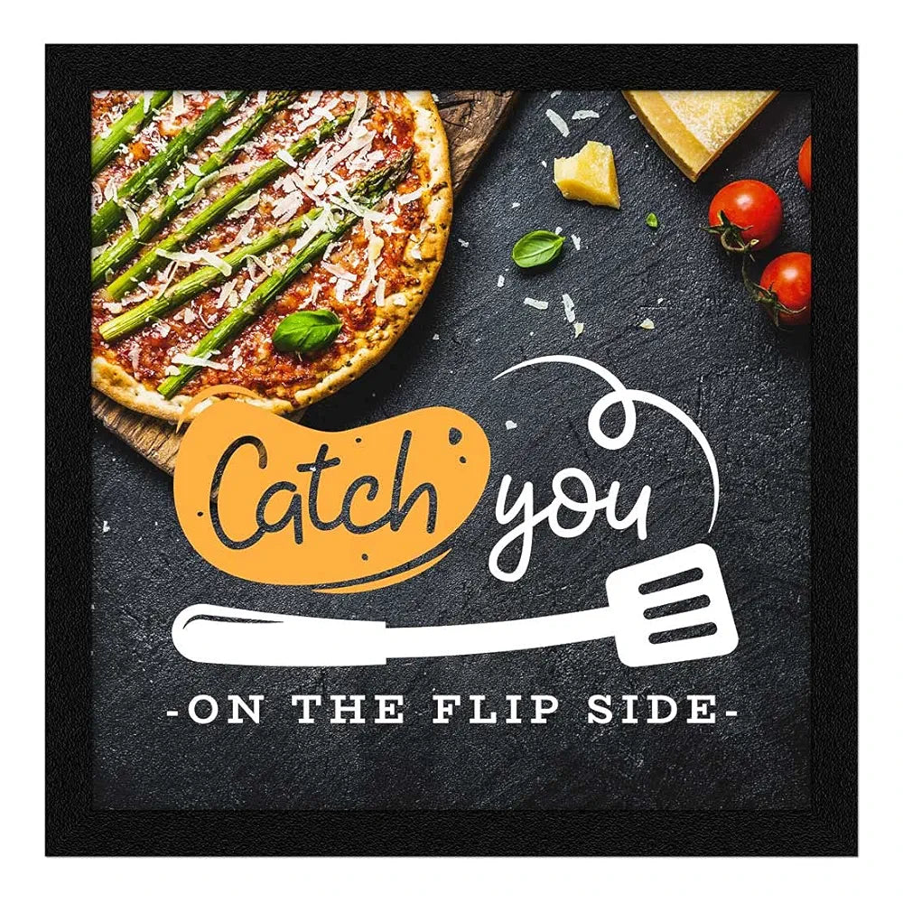 ArtX Kitchen Food Quotes Motivational Funny Wall Art Frames, Framed Posters, 20 X 20 inches, 10.0 X 10.0 inches Each, Multicolor, Synthetic Wood, Set of 4 