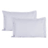 Ahmedabad Cotton Sateen Striped 220TC Cotton Standard 2 Pillow Covers | White