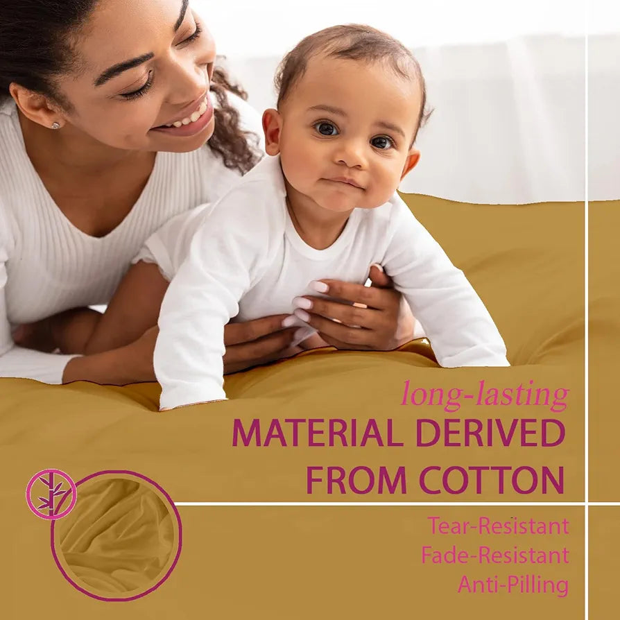 Trance Home Linen Premium 300 TC Pure 100% Cotton Single Size Fitted Bedsheet with 1 Pillow Cover 