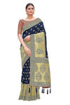 Monjolika Fashion Women's Woven Silk Saree With Blouse Piece