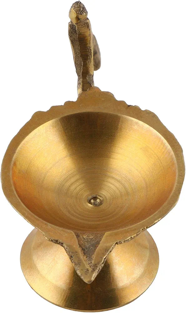 UAPAN MetalCraft Brass Puja Diya with Handle 