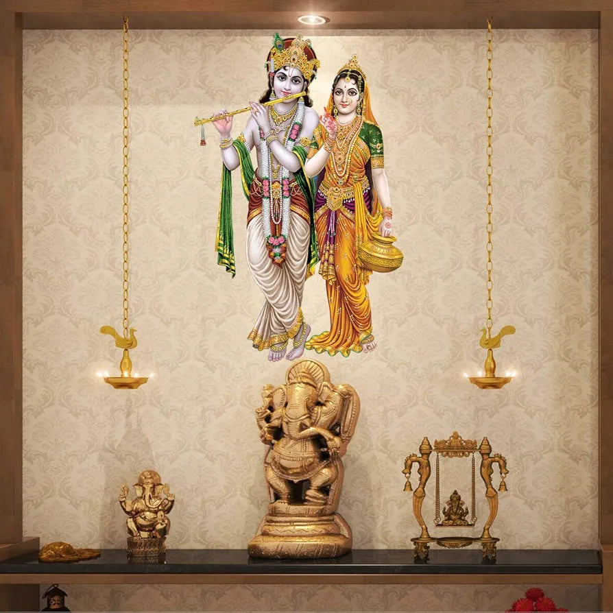 Rangoli White Glossy Vinyl Wall Sticker Premium Self-Adhesive Waterproof Decorative Wall Decal for Bedroom, Living Room, Office & Home Decoration Easy to Apply. Parent-13, Design-8