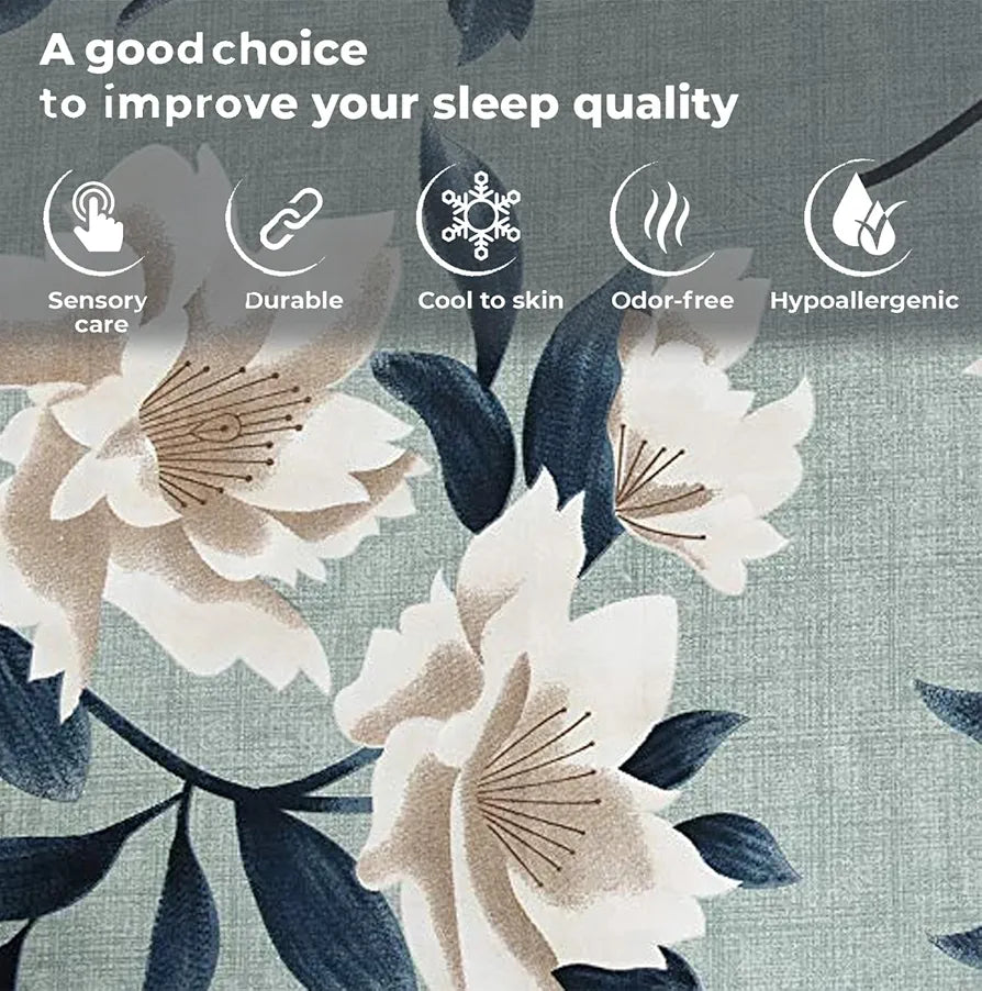 FRESH FROM LOOM Microfiber Bedsheet For Double Size Bed Floral Design Bed Spread With 2 Pillow Covers Wrinkle Free Hypo-Allergenic Bedsheets,144 TC