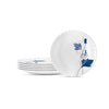 Larah by Borosil Opalware Ageria Full Plate | White | 11 Inch | Set of 6