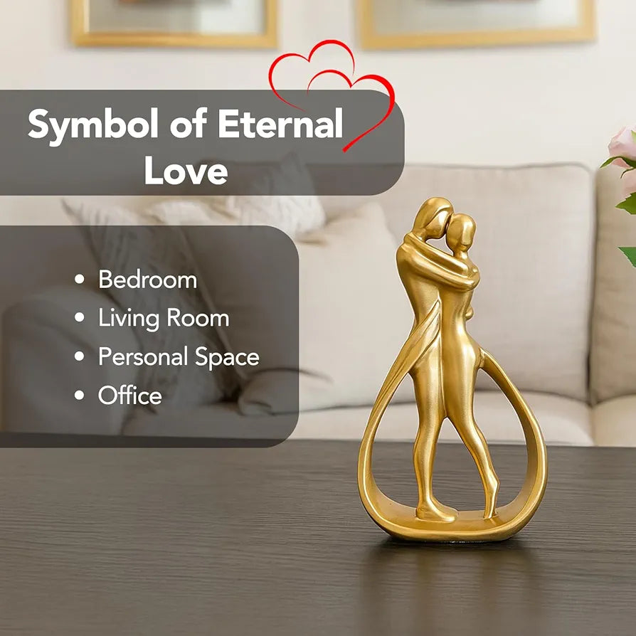 Ekhasa Nostrae Resin Cute Couples Show Pieces for Home Decor Bed Room Decorative Items | Romantic Love Showpieces Gift Item for Anniversary Valentines Day | Tv Shelf Office Living Room Figurines