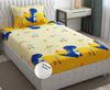 Fresh From Loom Elastic Fitted Bed Sheet Cartoon Printed Bedsheet for Kids 300 TC Multicolor Cream and Blue