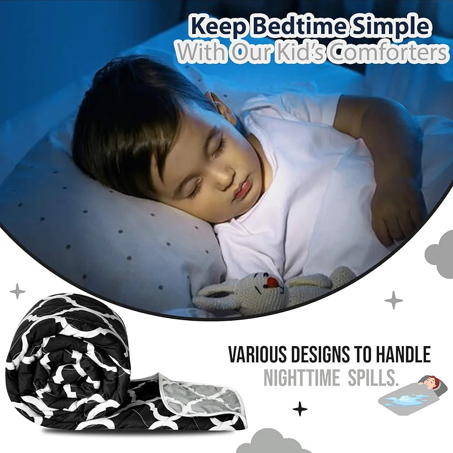 Divine Casa 120 GSM Microfiber Reversible Kids Single Bed Comforter | Ultra-Soft Toddler Blanket | Lightweight & Cozy | All-Season Bedding for Babies & Kids | 135 x 100 cm, Caviar