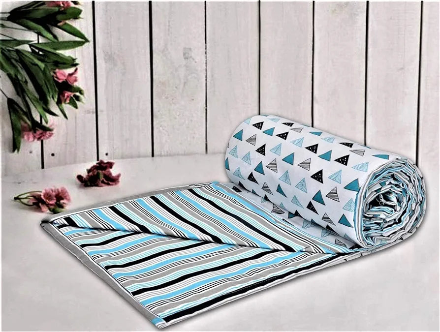 Trance Home Linen Pure Malmal Cotton Multipurpose Baby Dohar | 3-Layered Baby Swaddle | Soft -Lightweight Baby Blanket | Crib Blanket 