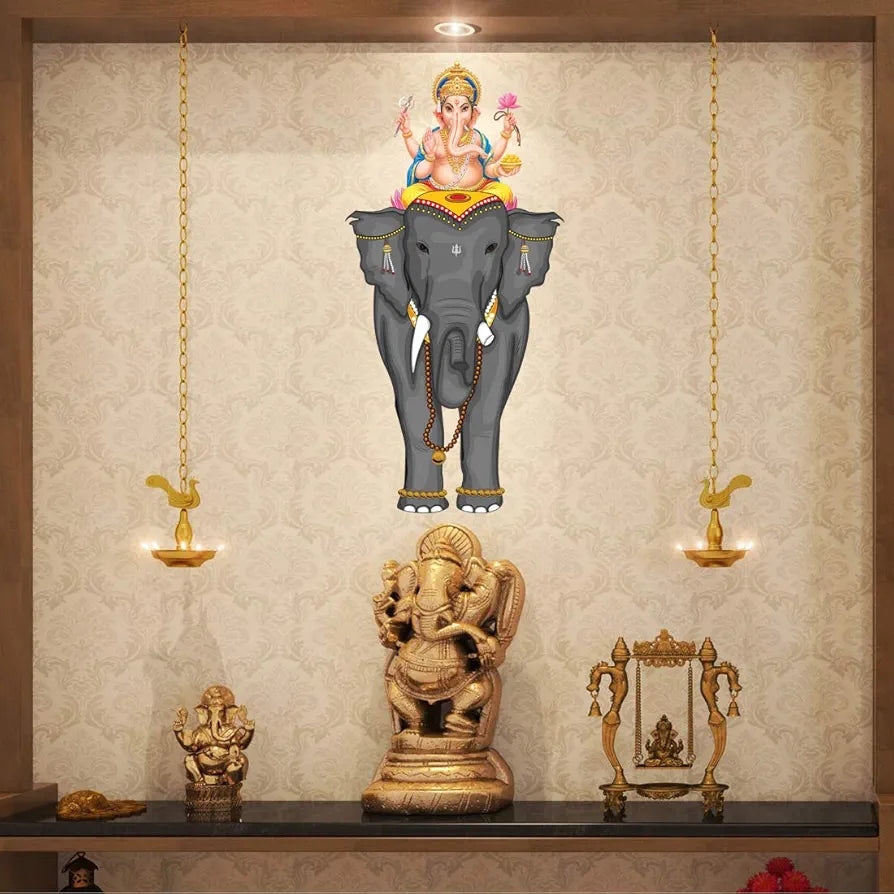 Rangoli White Glossy Vinyl Wall Sticker Premium Self-Adhesive Waterproof Decorative Wall Decal for Bedroom, Living Room, Office & Home Decoration Easy to Apply. Parent-7, Design-21