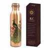 KC Pure Copper Peacock Designer Water Bottle with Advanced Leak Proof Protection - 1000ml