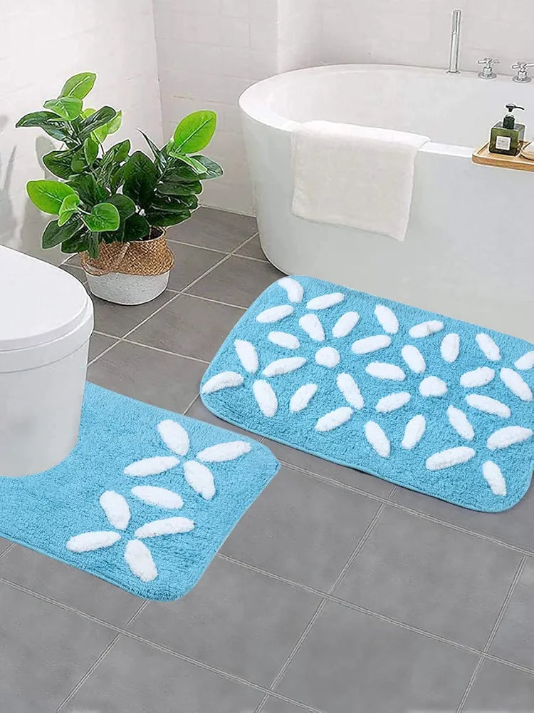Saral Home Cotton Bathmat with Contour mat