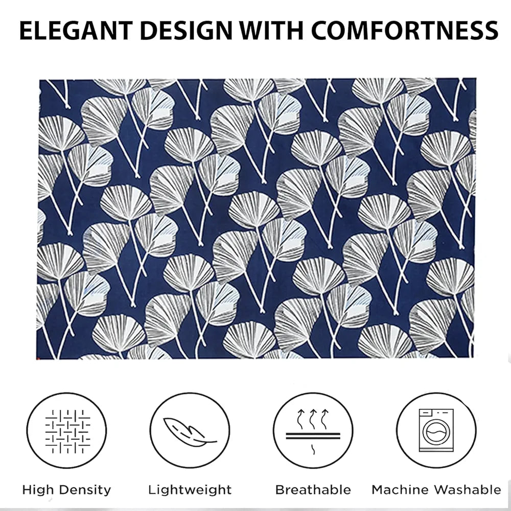 Kuber Industries Cotton Single Bedsheet with 1 Pillow Cover | Wrinkle Free Bedsheet for Kids Room | Patta Design | Blue