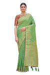 Monjolika Fashion Women's Woven Silk Saree With Blouse Piece