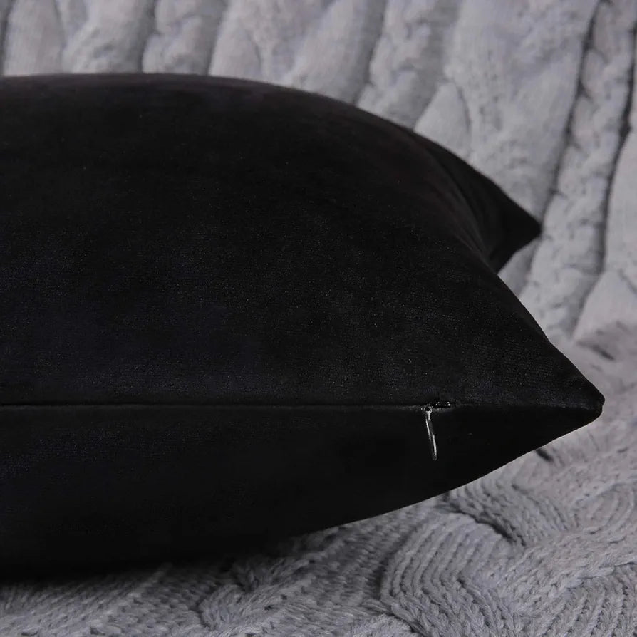 AEROHAVEN™ Premium Velvet Reversible Decorative Throw Pillow/Cushion Covers with Invisible Zipper - 16 x 16 inch - 