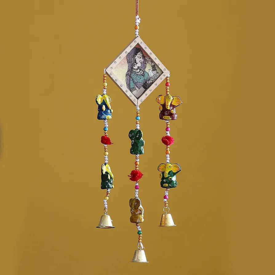 eCraftIndia Handcrafted Decorative Lord Ganesha Wall/Door/Window Hanging Bell
